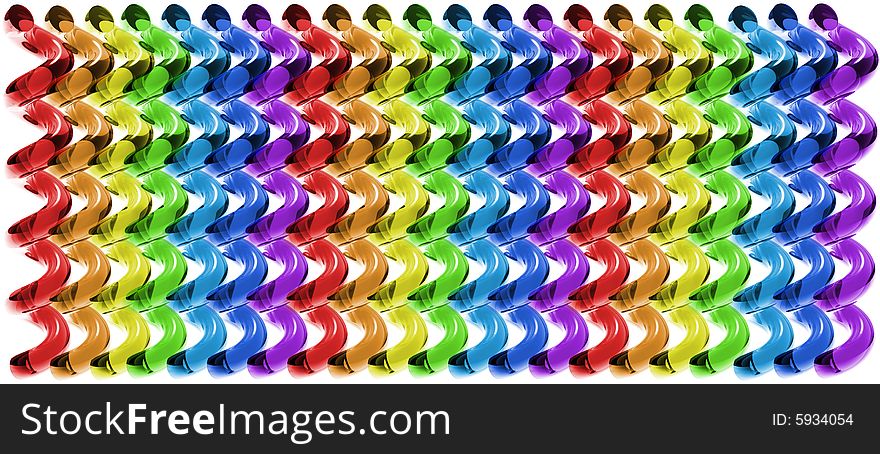 Rainbow glass spiraled full pattern