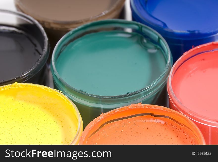 Colorful oilpaint texture in cans