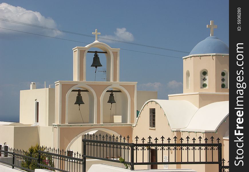 Greek orthodoxx church of Santorini island. Greek orthodoxx church of Santorini island