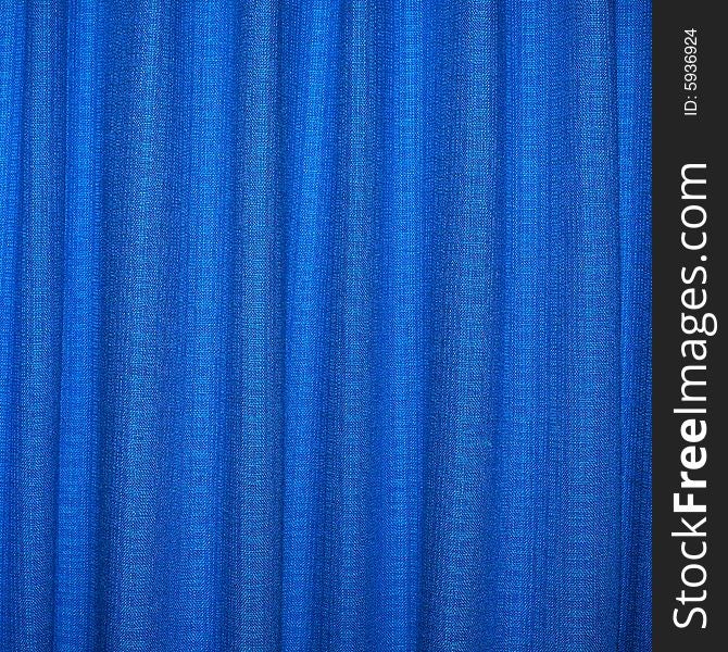 Close view of a blue curtain