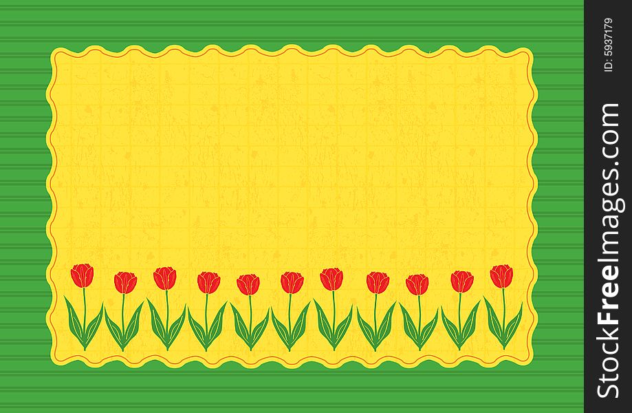 Vector illustration - retro framed background with flowers