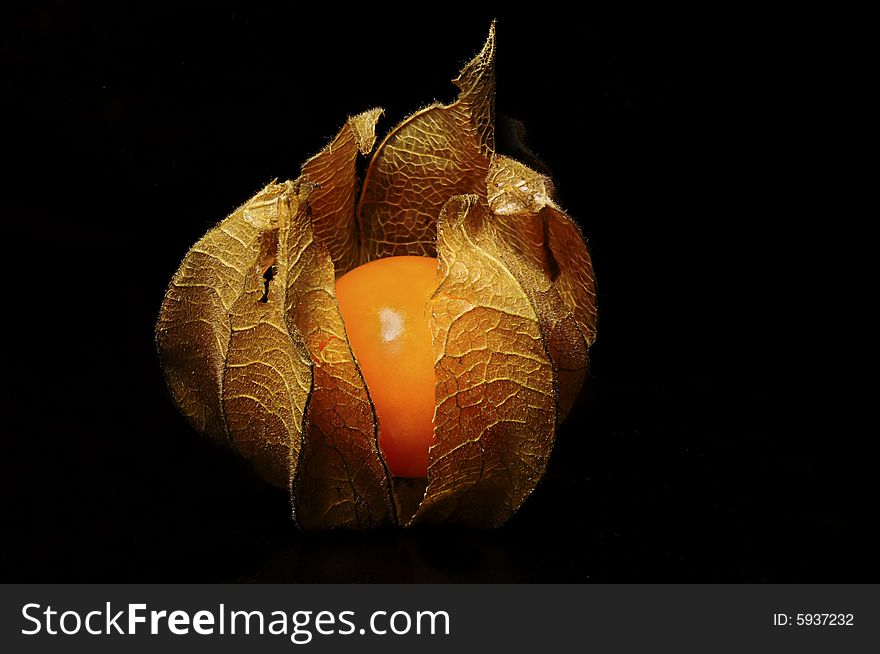 A nice fruit isolated on black background. A nice fruit isolated on black background