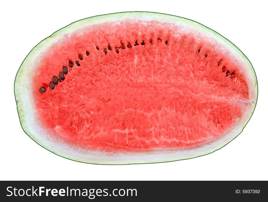 Watermelon isolated on white background with path.