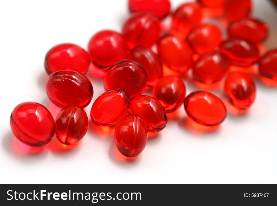 Pills on a white background