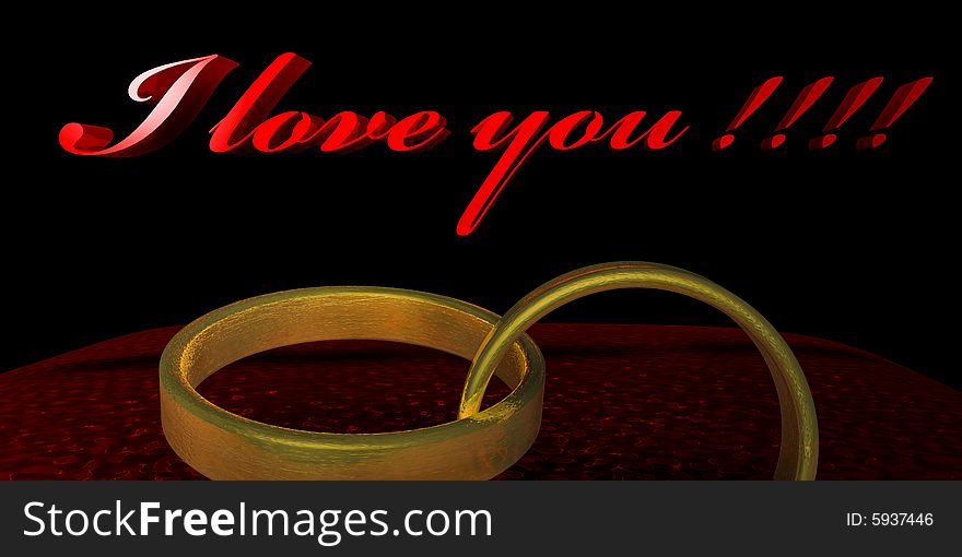 3D illustration of some wedding rings. 3D illustration of some wedding rings