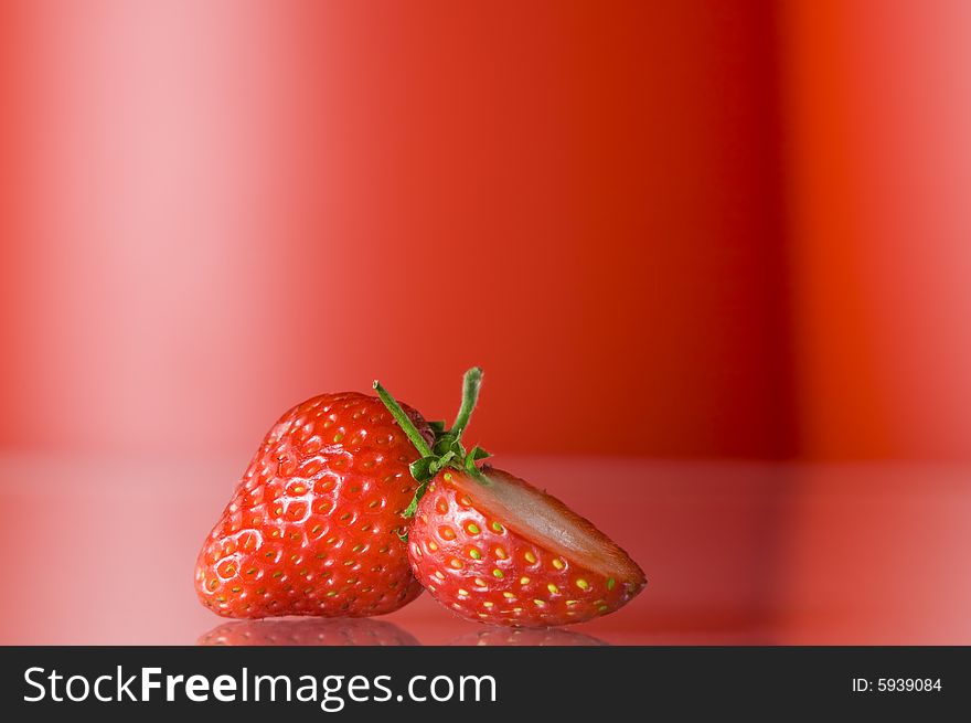 Strawberry On Red