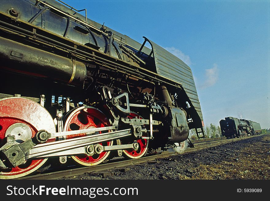 Steam train on chifeng railroad, neimenggu, china