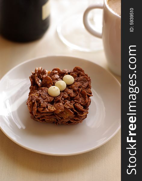 Cup of coffee and cakes on the table. Cup of coffee and cakes on the table