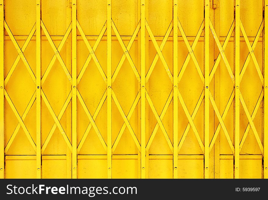 Yellow grille (iron gate) as whole background.