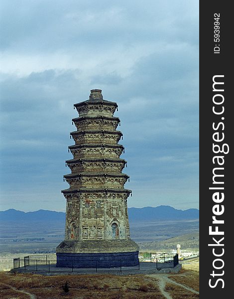 Stone pagoda of jin dynasty, neimenggu, china