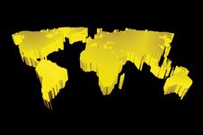 3d Golden Map Stock Photo 3d Golden Map Stock Photo