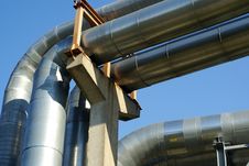 Industrial Pipelines And Electric Power Lines Royalty Free Stock Photo Industrial Pipelines And Electric Power Lines Royalty Free Stock Photo