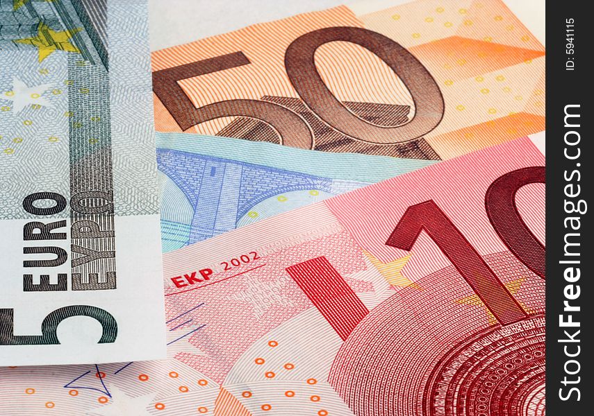 Abstract photograph of Euro Banknotes for backgrounds