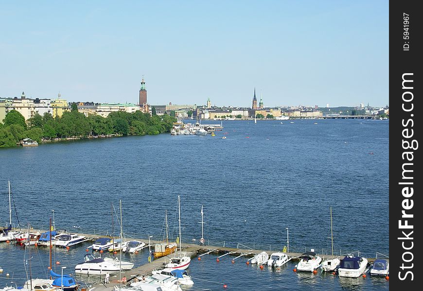 Stockholm seen from the bridge