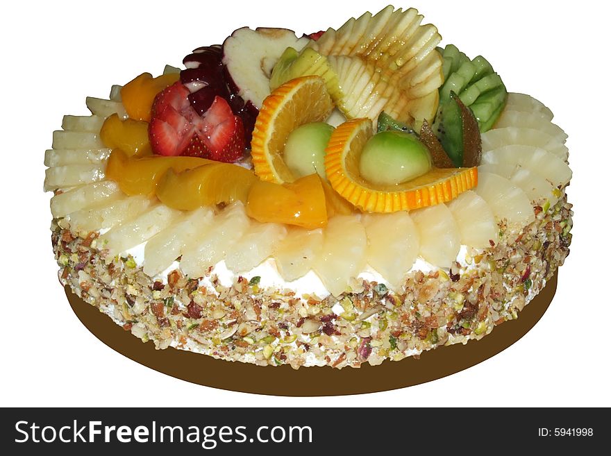 Fruits Tart Isolated In White