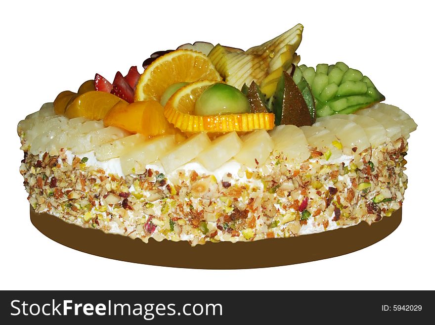 Fruits Tart Isolated In White