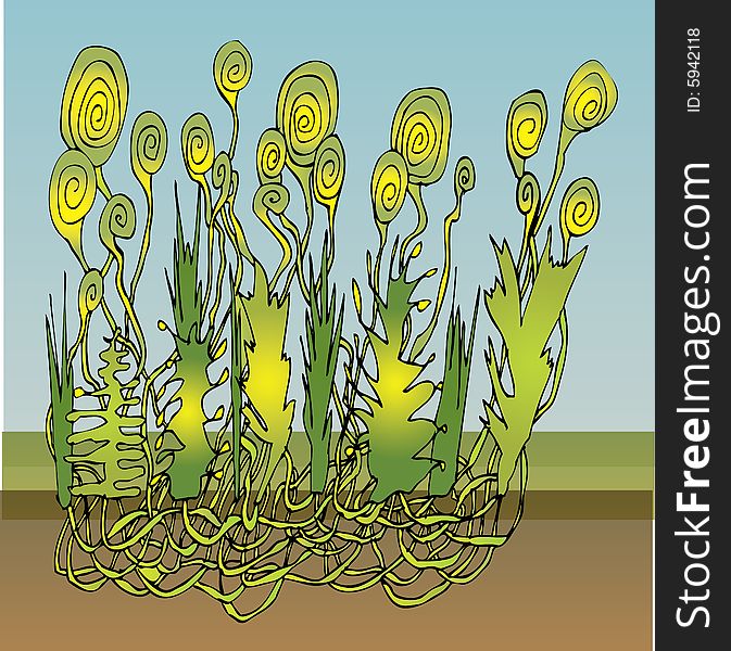 A fully scalable vector illustration of spiral lolly pop plants.