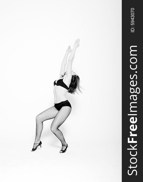 A female dancer, photographed in the studio.