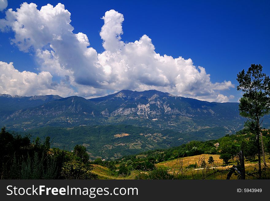 A summer landscape in the Abruzzo Region, Central Italy. A summer landscape in the Abruzzo Region, Central Italy