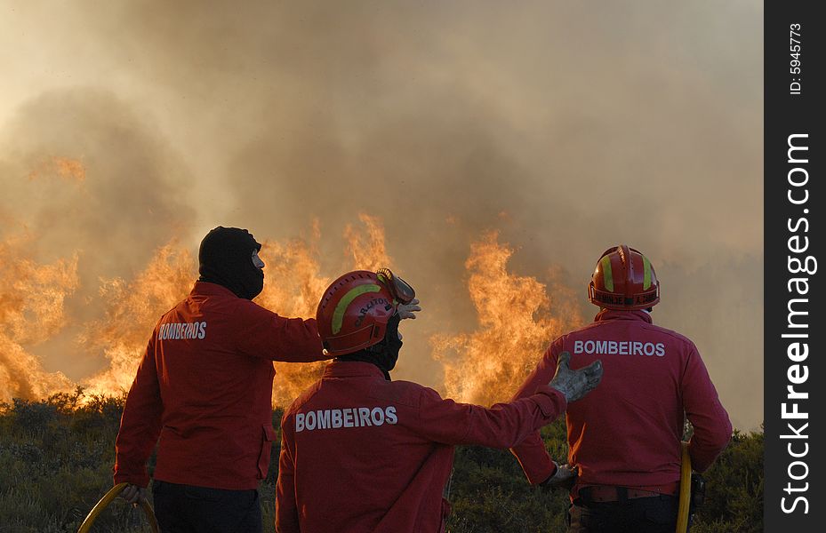 Combat and firefighters - danger - destruction - europe