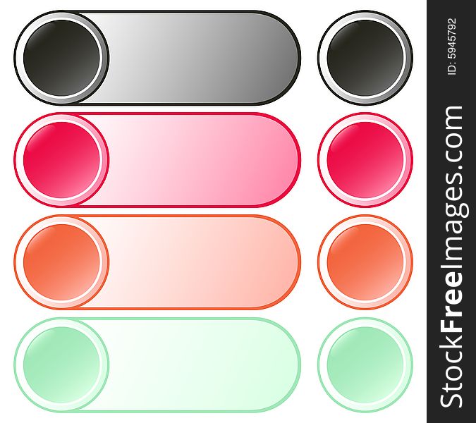 Set of beautiful round buttons. Vector