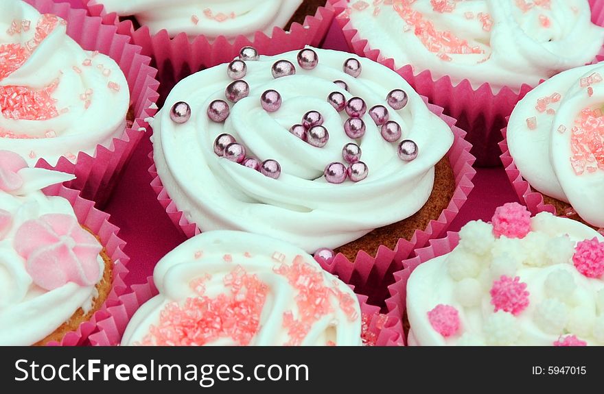 A shot of some home baked cupcakes. A shot of some home baked cupcakes