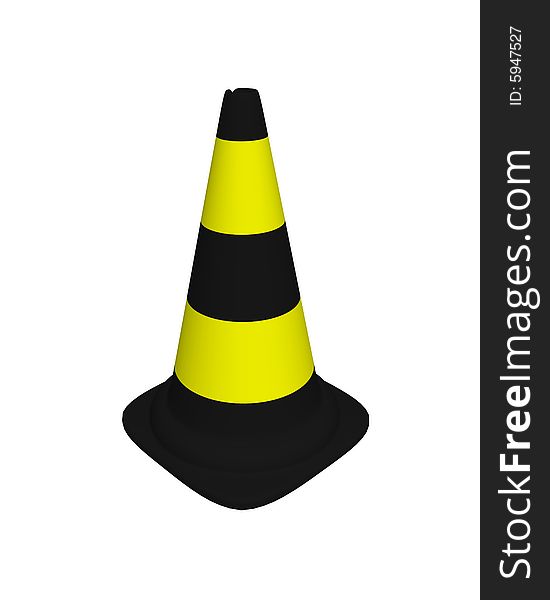 Conical landmark for warning on road