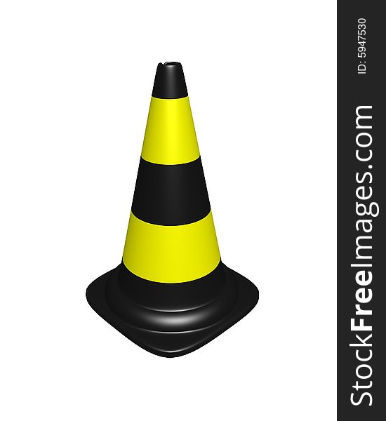 Conical landmark for warning on road