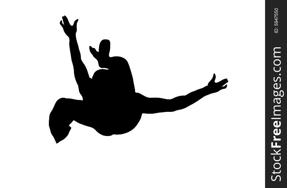 Illustration silhouette of street dancer on white background. Illustration silhouette of street dancer on white background