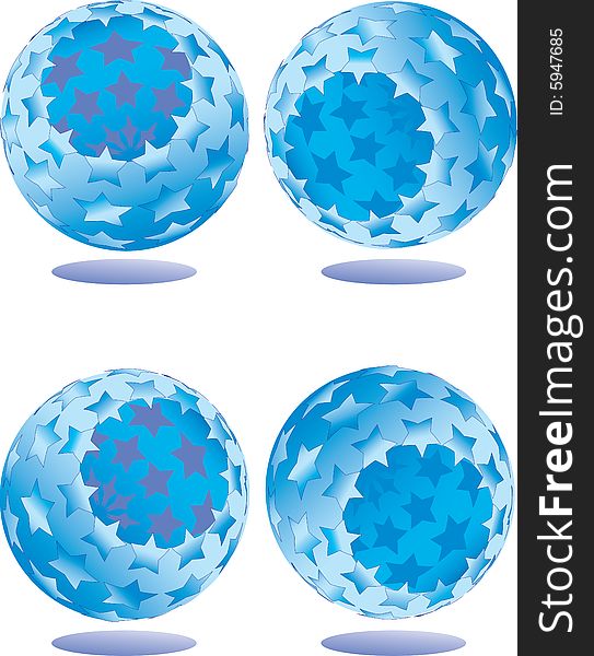 Vector illustration of blue ball. Vector illustration of blue ball