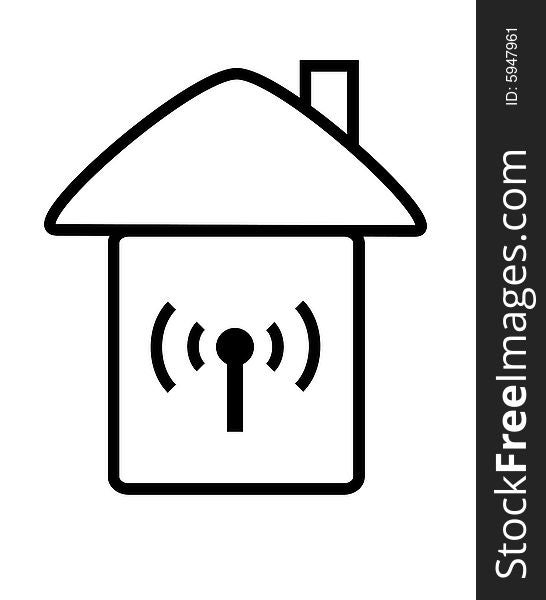 Logo of wireless with house on white background