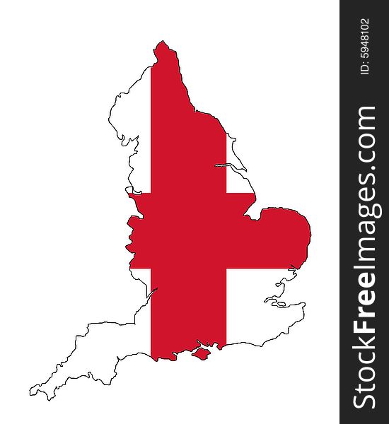 Map of england on white background