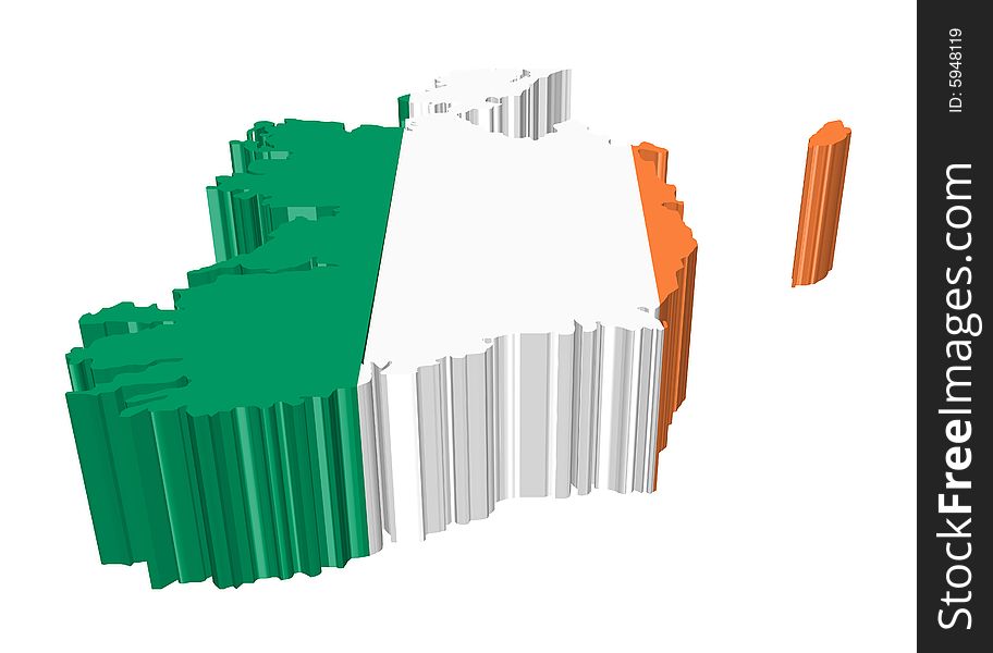 Map and flag of eire