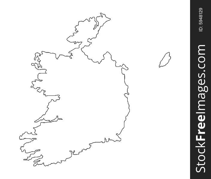 Map of eire on white background