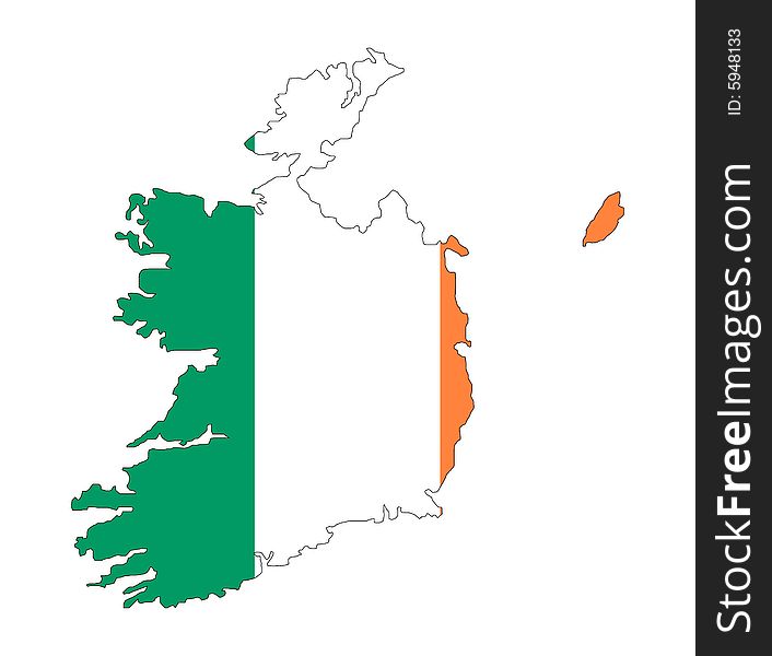 Map and flag of eire