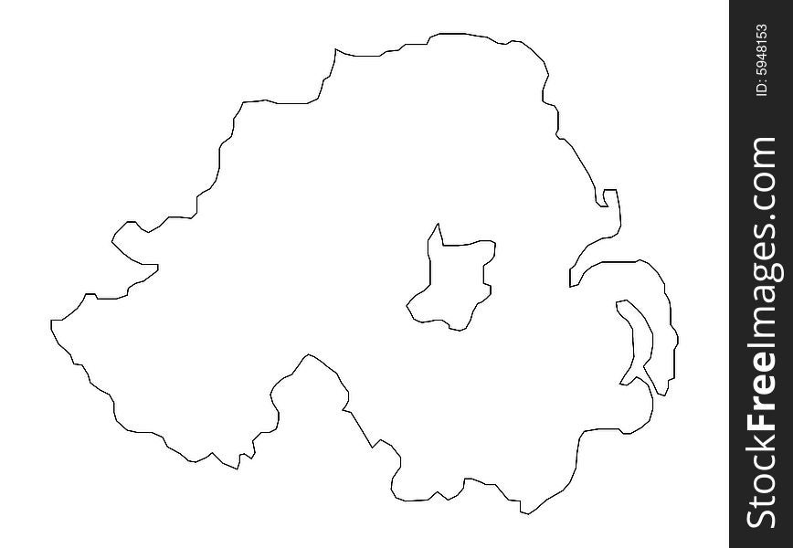 Map of north ireland on white background