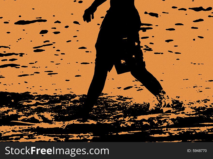 Photo of a skim boarder Created for a background. Photo of a skim boarder Created for a background