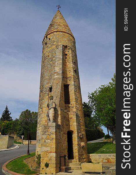 Tower in the small village of Avignonet, France. Tower in the small village of Avignonet, France