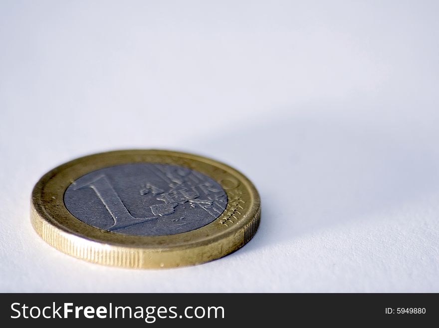 One euro coin isolated on a white background