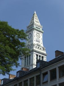 Historic Stone Church Clocktower Tree Royalty Free Stock Photos Historic Stone Church Clocktower Tree Royalty Free Stock Photos