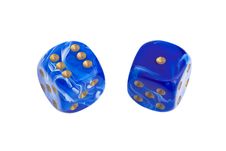 Two Blue Dices Stock Photo