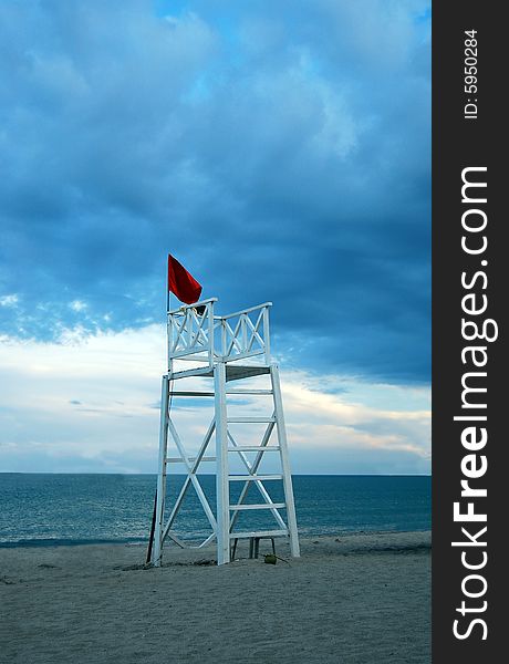 Life guard tower at a lonely beach