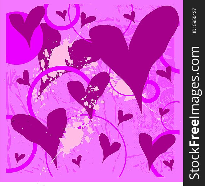 Abstract valentine heart background in grunge style. Abstract valentine heart background in grunge style