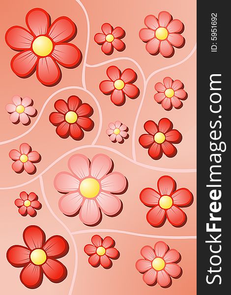 Vector illustratuion of flower bed