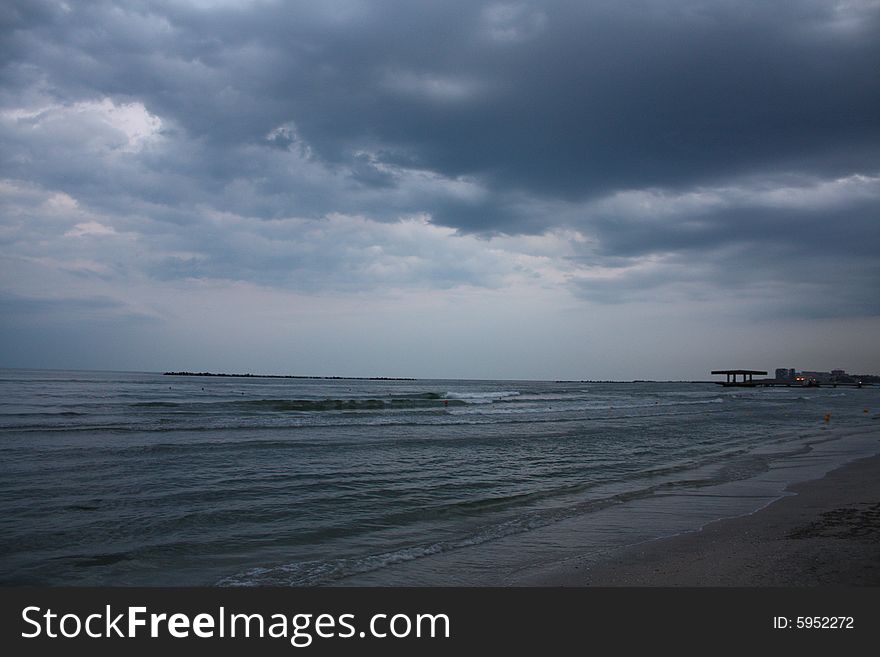 Night falling over the the romanian littoral. Night falling over the the romanian littoral