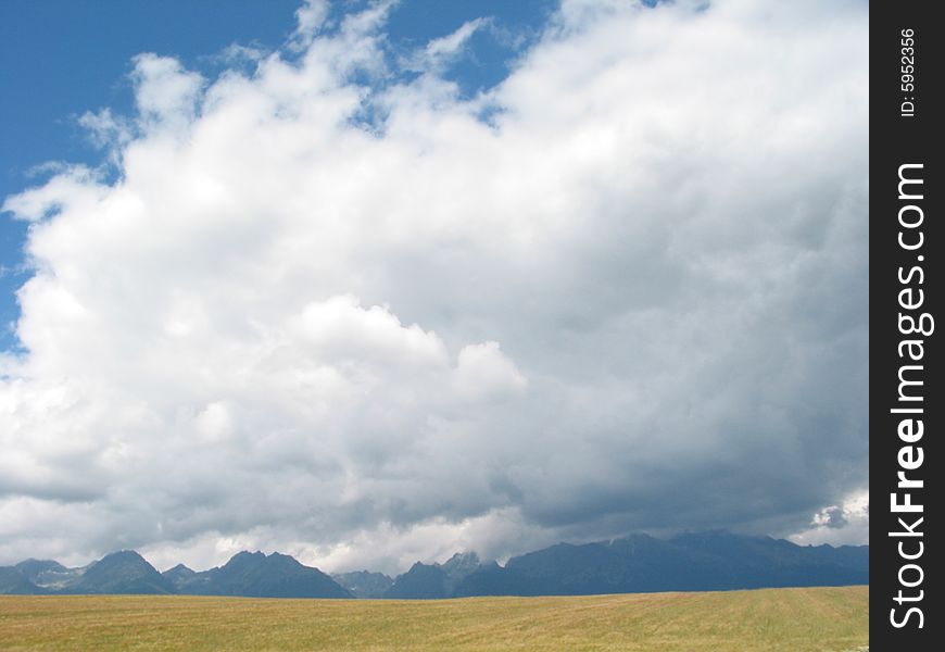 Mountains in Slovakia and clouds