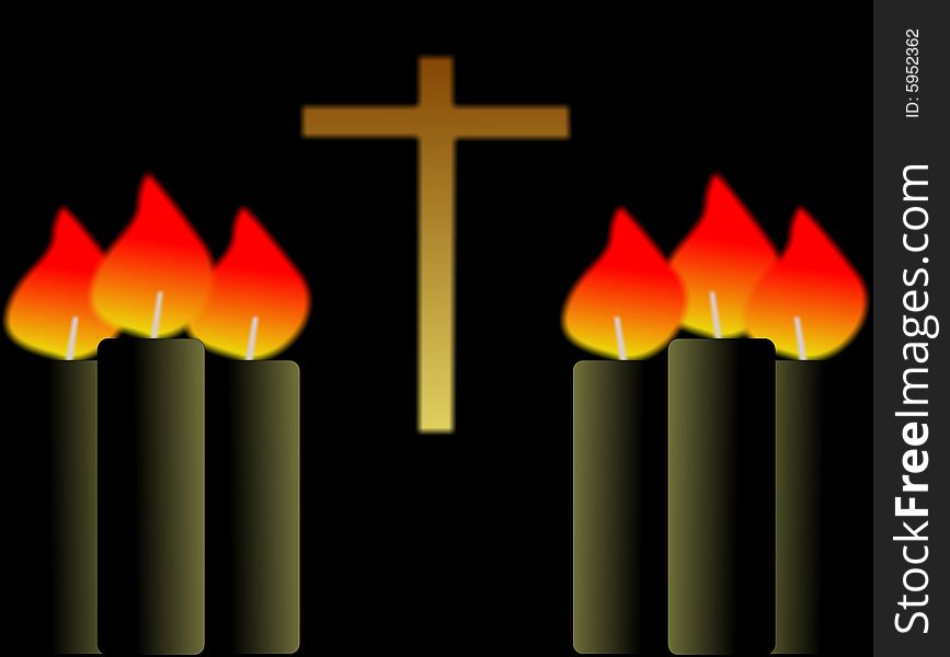 Candles and cross