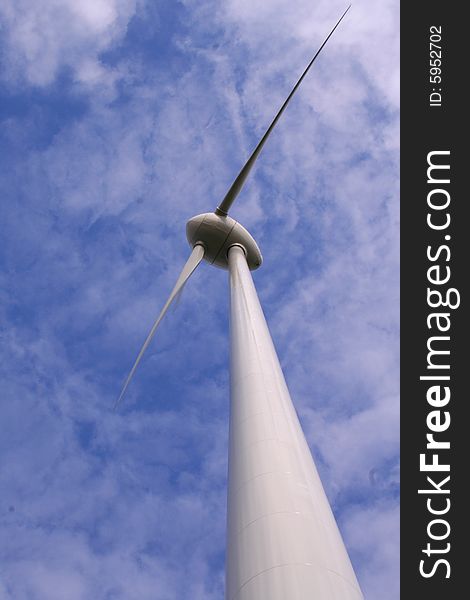 A wind energy generator tower. A wind energy generator tower.