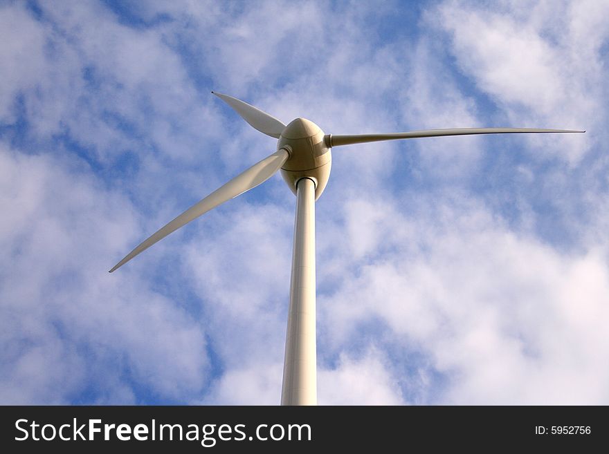 A wind energy generator tower. A wind energy generator tower.