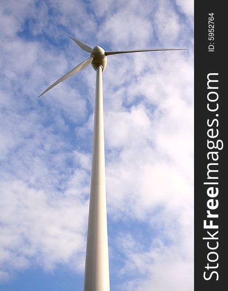A wind energy generator tower. A wind energy generator tower.